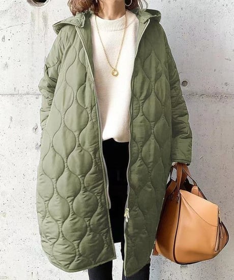 quilted hood coat / 4color　hm2684