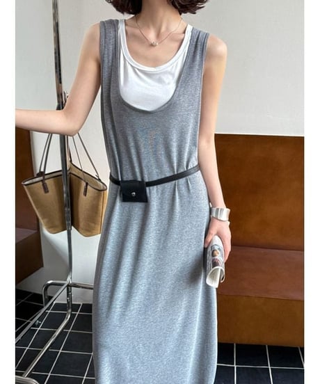 layered tank dress / 2color　hm2212