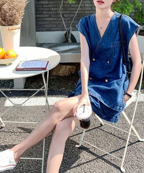 retro denim jumpsuit / hm2469