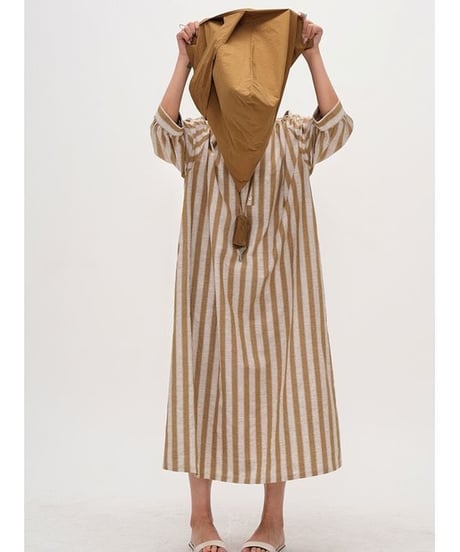 stripe linen dress　hm2312