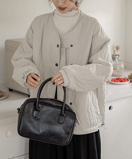 quilted v-neck jacket　hm2707