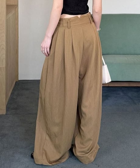 waist tie wide pants / 3color　hm2266
