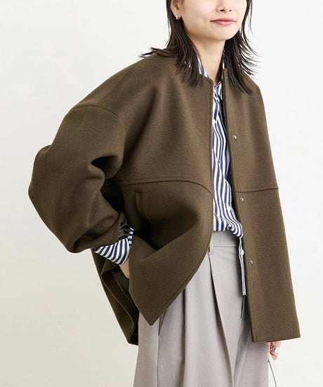 collarless short jacket / 4color　hm2624