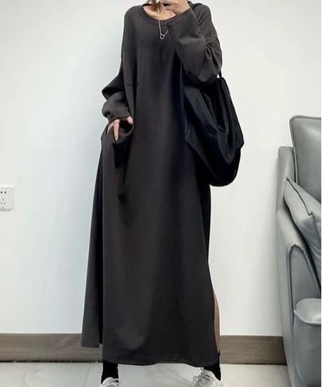 side slit long dress / 3color　hm1706