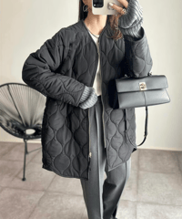 wave quilted zip jacket　hm2692