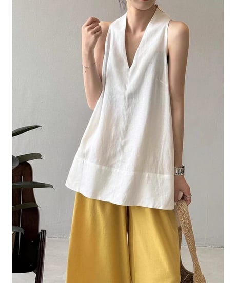 v-neck sleeveless top / 3color　hm2482