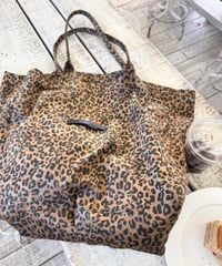 leopard wide tote bag　hm1994