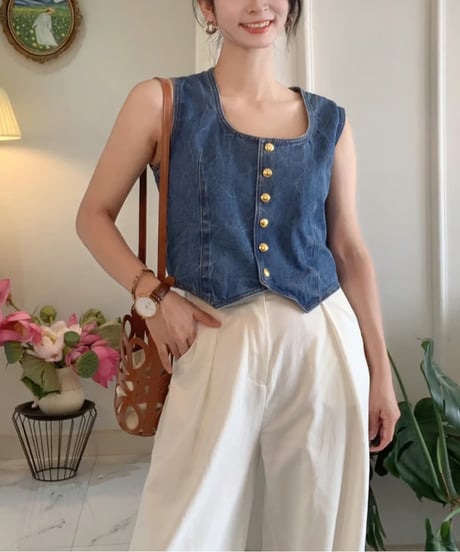 Retro Denim Vest　hm2478