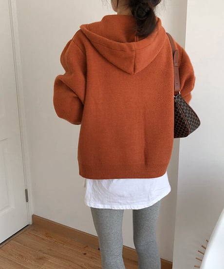 zip knit hoodie / 4color　hm2655