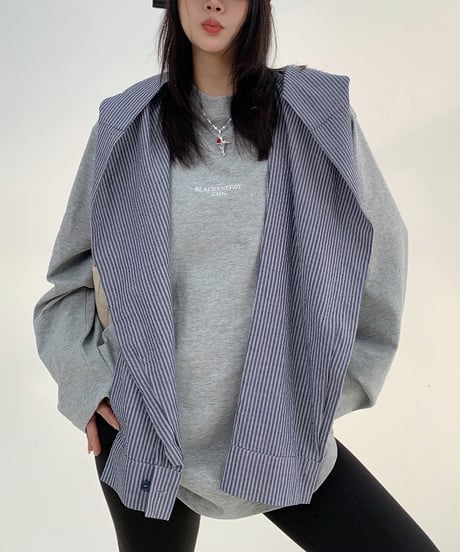 faux shirt two-piece top　hm1950