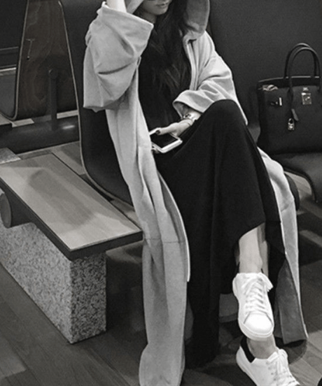long hoodie coat / 2color　hm2659
