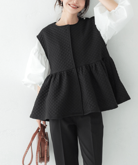 jacquard peplum vest　hm2586