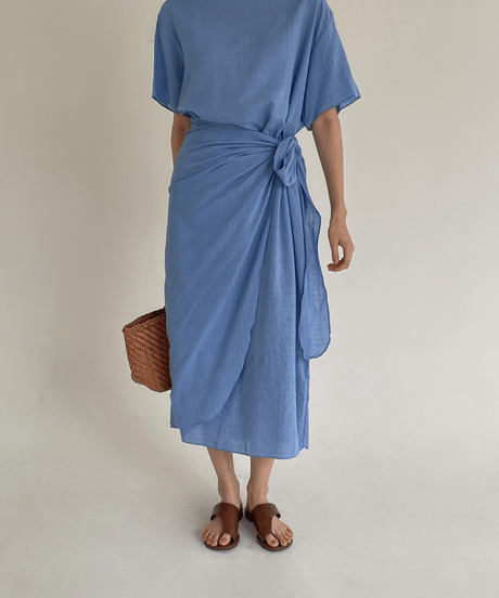 wrap linen dress　hm2868