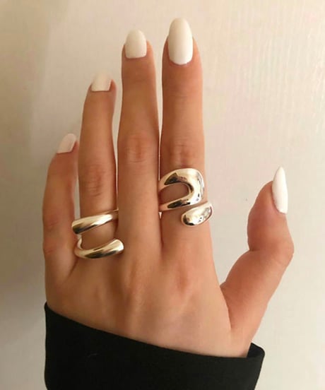modern loop silver ring　hm1594