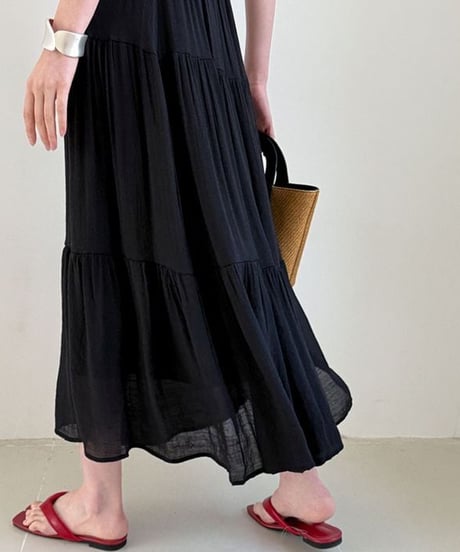 tiered flare skirt / 4color　hm2233
