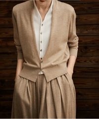 《即納》layered knit cardigan / 4color　hm2722