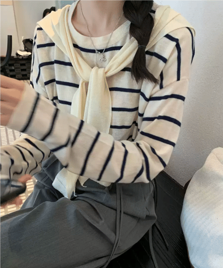 layered knit top / 2color　hm2668