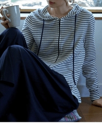 striped frill parka　hm2848