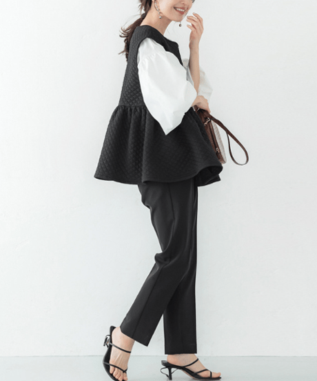 jacquard peplum vest　hm2586