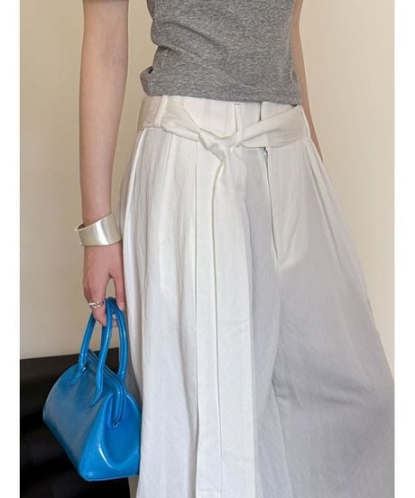 waist tie wide pants / 3color　hm2266