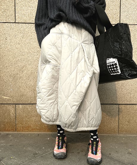 irregular quilted skirt / 2color　hm1056