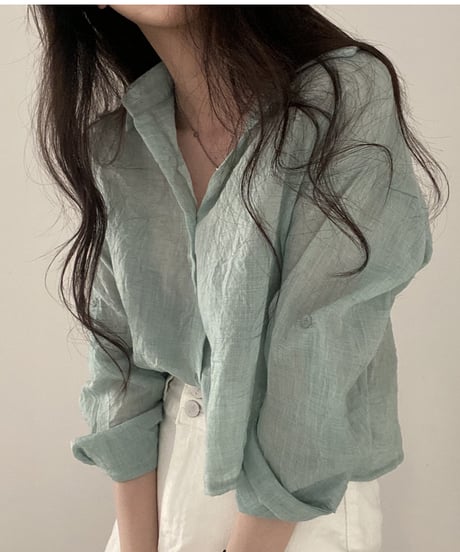 sheer short shirt / 4color　hm2918