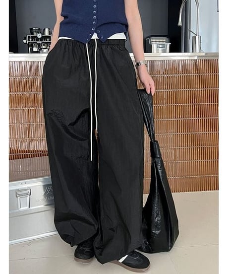 drawstring wide pants / 2color　hm2299