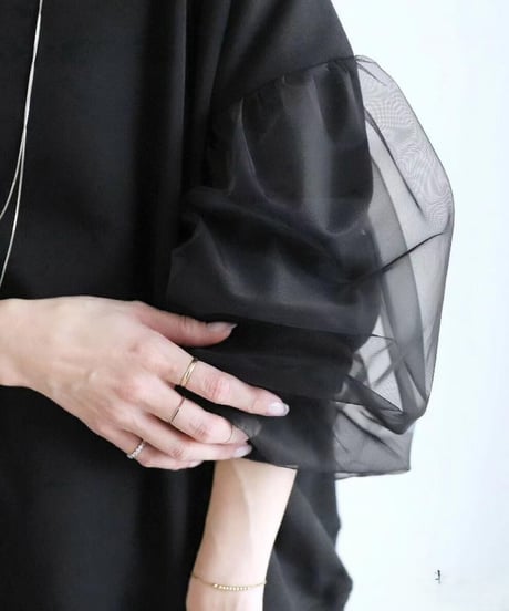 sheer sleeve sweatshirt / 5color　hm2576