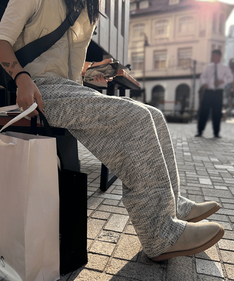 draped wide leg pants　hm1698