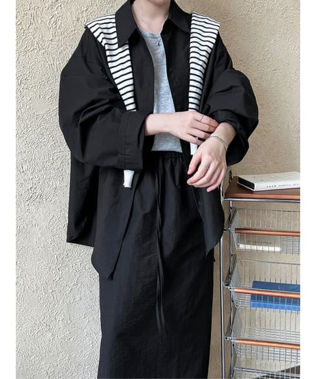 oversized shirt & skirt set / 2color　hm2075