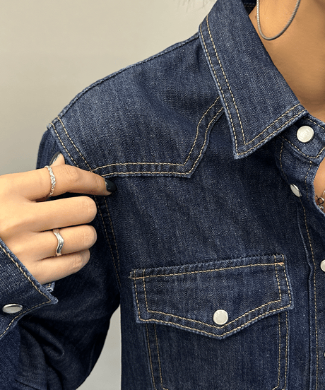 washed denim shirt / 2color　hm2086