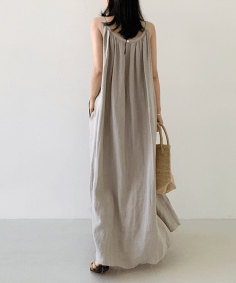 《即納》sleeveless loose dress / 3color　hm2923