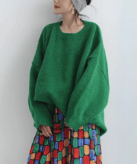 big size knit pullover / 2color　hm1786