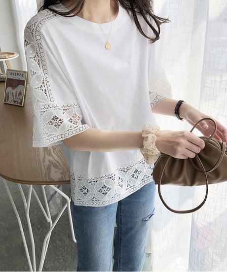 lace sleeve top / 3color　hm2979