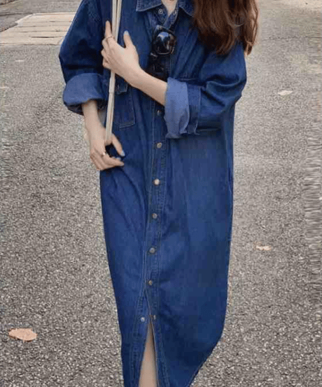denim shirt dress　hm2917