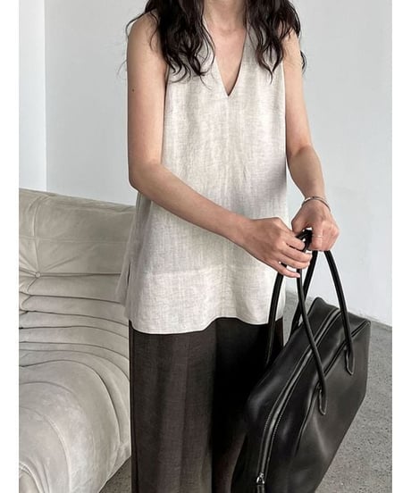 sleeveless v-neck top / 5color　hm2253