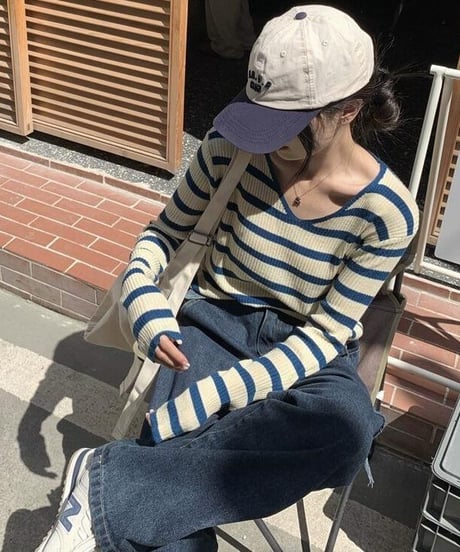 border knit top / 3color　hm2518