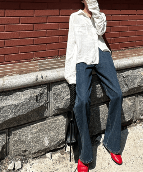 straight denim pants / 2color　hm1172