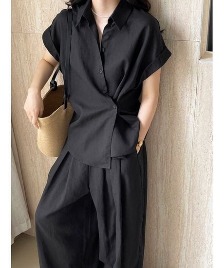 twist button blouse / 2color　hm2286