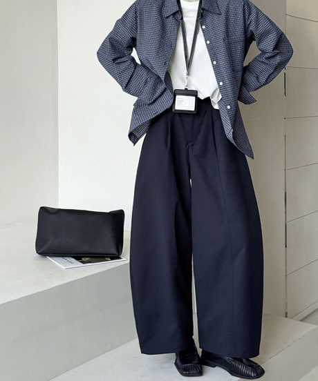 wide silhouette tuck pants / 4color　hm2765