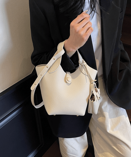 cubic leather handbag / 6color　hm2769