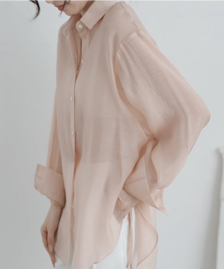 ribbon sheer shirt / 5color　hm2880*