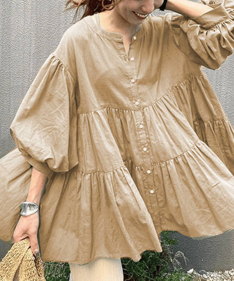 sheer smock blouse / 6color　hm2935