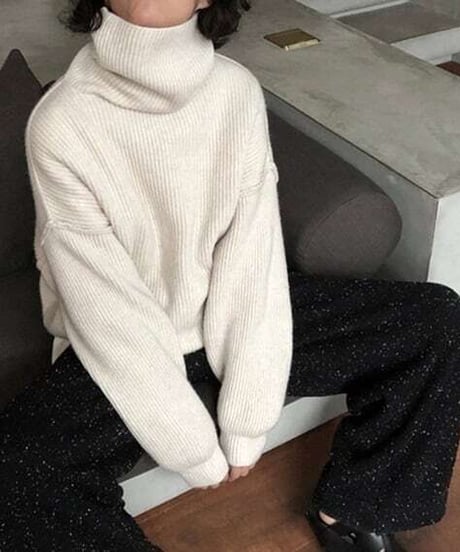 turtleneck knit tip / 2color　hm1730