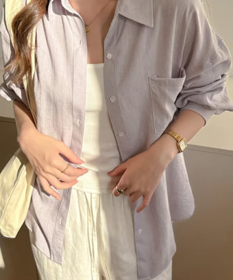 linen blend shirt / 5color　hm2891