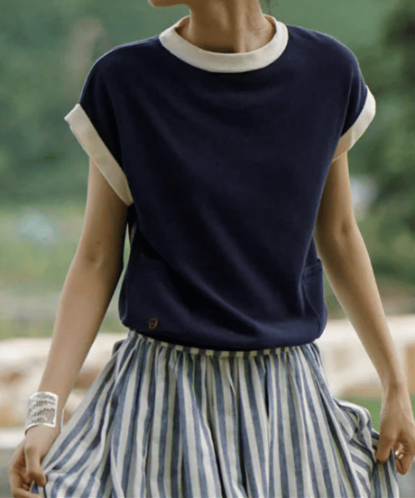 french sleeve knit top / 2color　hm1490