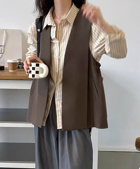 side tuck gilet / 2color　hm1440