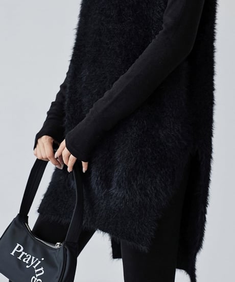 high neck eco fur vest / 2color　hm1822