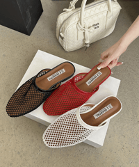 fishnet design flat sandal / 3color　hm2244