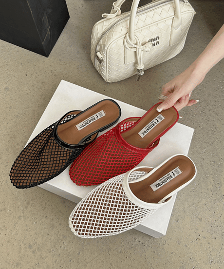 fishnet design flat sandal / 3color　hm2244